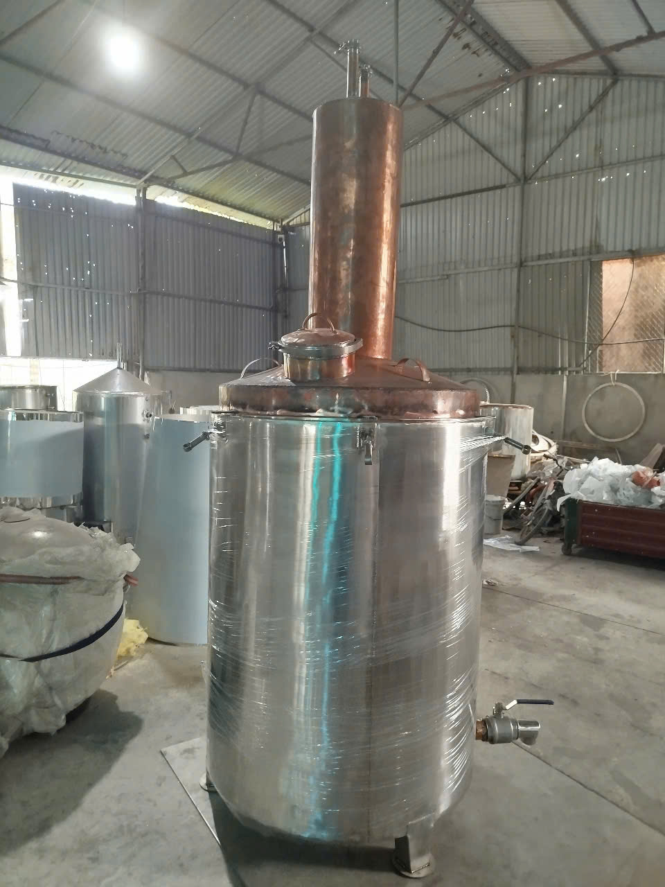 Nồi nấu rượu 100kg ruột đồng
