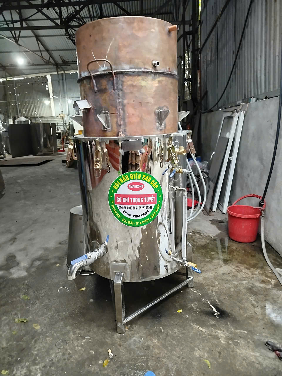 Nồi nấu rượu thủy thượng ruột đồng 20kg gạo