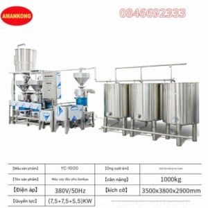 Máy làm đậu phụ công suất 100kg 1 giờ Amakong